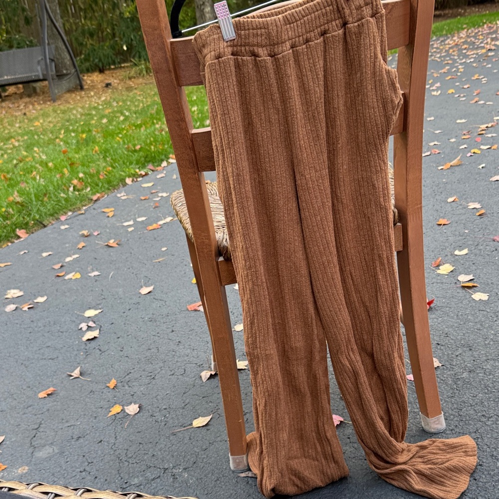Cozy Brown Ribbed Pants